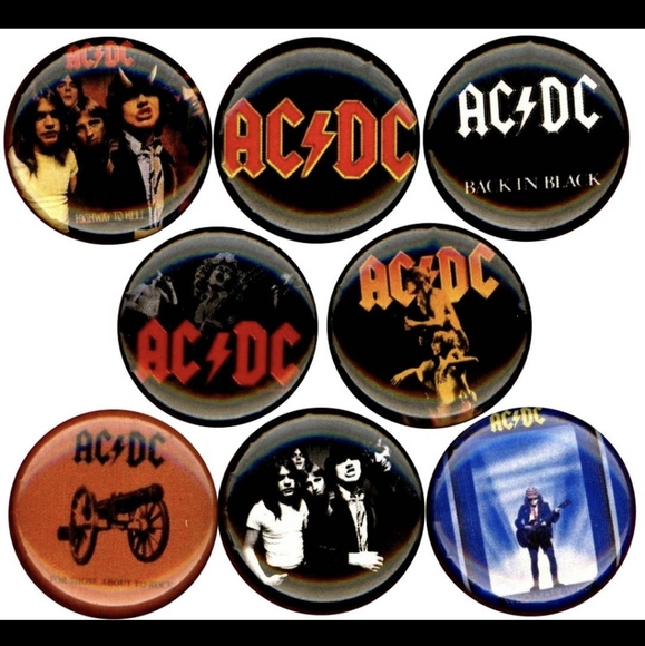 Accessories | Acdc Rock Band X 8 New 1 Inch 25mm Button Pin Badges ...